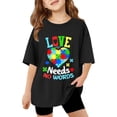 thumbnail image 1 of shoper Autism Awareness Shirt for Kids Autism Support Tee Causal Short Sleeve Tops Back To School Shirt Boys and Girls Black 140, 1 of 8