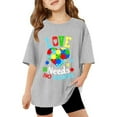 thumbnail image 1 of shoper Autism Awareness Shirt for Kids Autism Support Tee Causal Short Sleeve Tops Back To School Shirt Boys and Girls Grey 150, 1 of 8