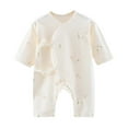 thumbnail image 1 of shoper Baby Boys Bodysuits Onesie Soft Romper for 0-6 Months Comfortable Casual Outfit Long Sleeve Breathable Kimono Style, 1 of 4