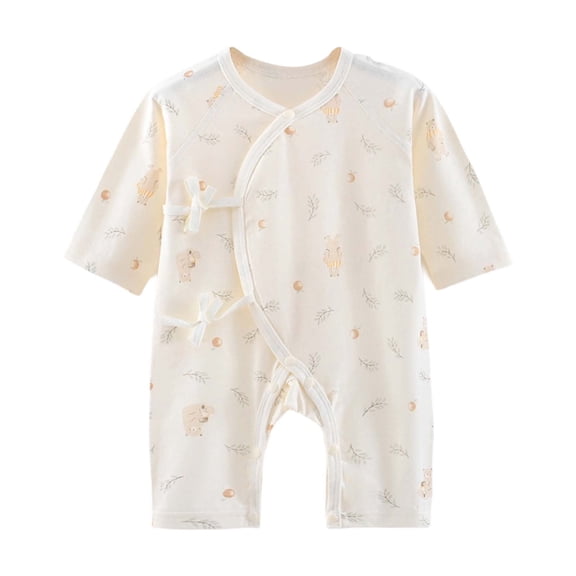 shoper Baby Boys Bodysuits Onesie Soft Romper for 0-6 Months Comfortable Casual Outfit Long Sleeve Breathable Kimono Style