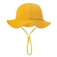 thumbnail image 1 of shoper Baby Bucket Hat with Adjustable Chin Strap Solid Color Wide Brim Soft Sun Hat Summer Outdoor Play Hat for Toddler Baby Boys Girls Orange One Size, 1 of 4