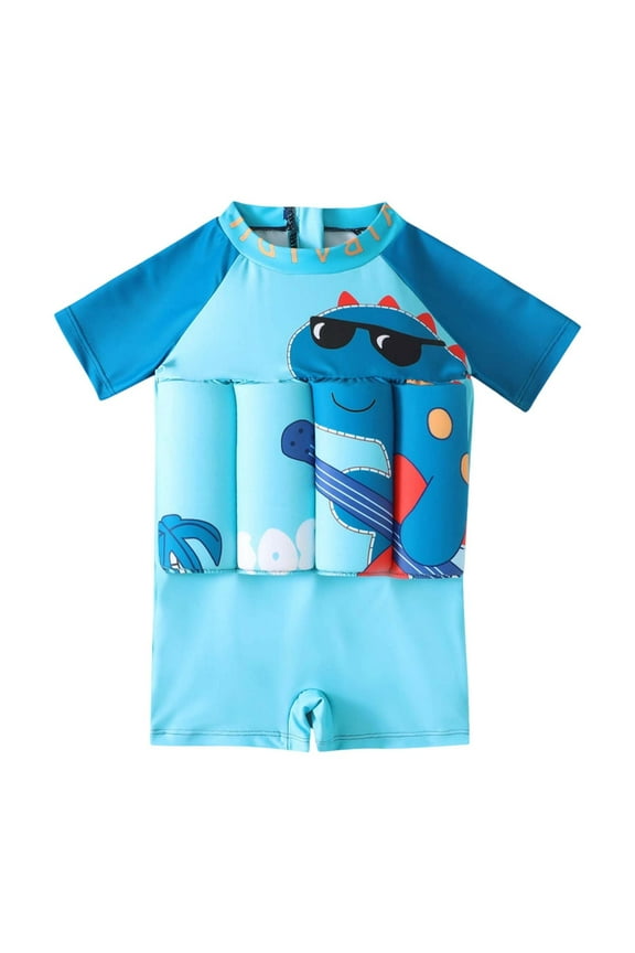 Baby Kids Floatation Suit Float One-Piece Swimwear Buoyancy for Girls Boys Vacation Summer Beach Play Blue 120