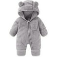 thumbnail image 1 of shoper Baby Snowsuit 6-12 Months, Baby Girl Boys Rompers Winter Plush Bodysuit Zipper Long Sleeve Hooded One Piece Toddler Jumpsuit with Bear Ear Baby Clothes, 1 of 5