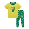 thumbnail image 1 of shoper Boy Summer Clothes Pajamas Outfits Cartoon Short Sleeve T-Shirts & Pants Casual Loungewear Sleepwear Kid Outfits 2 Piece Size 4-5 Years, 1 of 2
