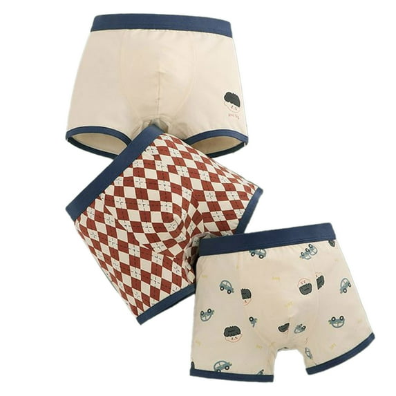 shoper Boys' Anti- Underwear 3 Pack Stay-in-Place Fit, No More Adjusting Brown 140