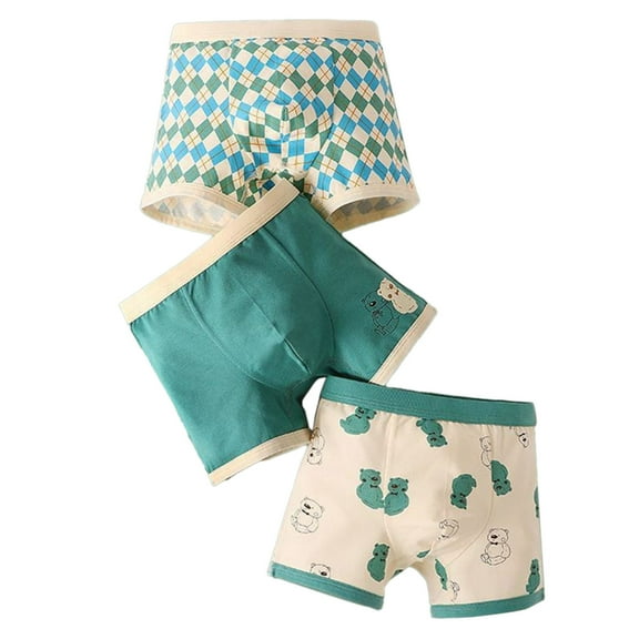 shoper Boys' Anti- Underwear 3 Pack Stay-in-Place Fit, No More Adjusting Green 150