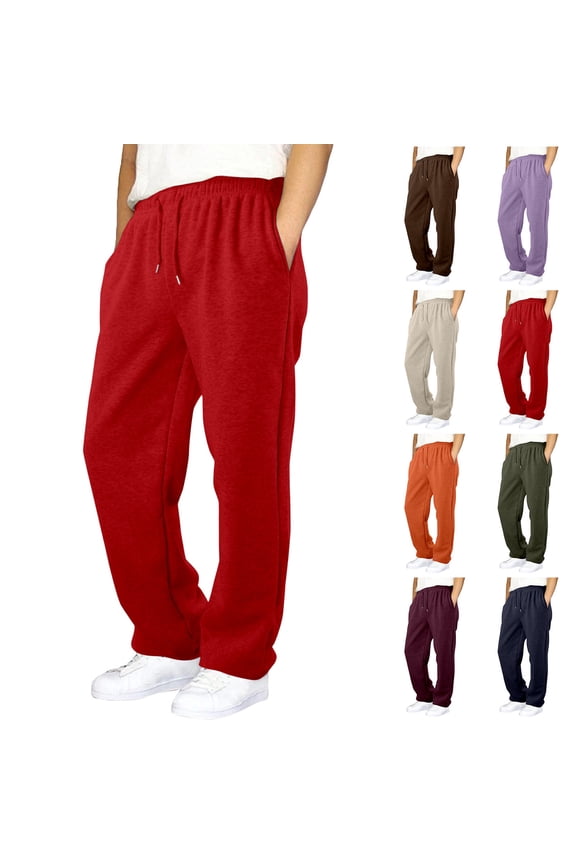 Boys Baggy Sweatpants,Wide Leg Straight Open Bottom Pants Elastic Waist Athletic Joggers Sweat Pant Sports Bottoms Kids School Running Trousers with Pockets