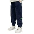 thumbnail image 1 of shoper Boys Cargo Pants Size 6 Loose Fit with Drawstring Pull-On Soft Trousers Plus Size Pants Boys Spring Summer Clothes Dark Blue 150, 1 of 5