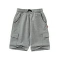 thumbnail image 1 of shoper Boys Cargo Shorts Size 8 Elastic Waistband Soft Basic Pull-On Solid Color Jogger Shorts Kids Baby Summer Clothes Light Gray 130, 1 of 5