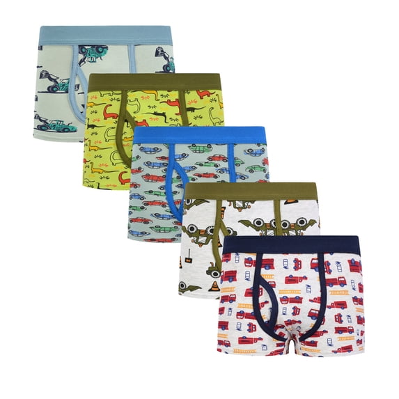 shoper Boys Dinosaur Underwear, Pack of 5 Soft Cotton Cartoon Colorful Boxer Shorts Briefs with Fun for Kids 2-12 Years Old 2026 Fasion