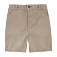 thumbnail image 1 of shoper Boys Formal Shorts Lightweight Golf Shorts with Pockets Stretch Quick Dry Comfy Work Khaki Shorts Khaki 120, 1 of 4