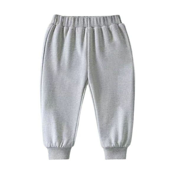 shoper Boys Girls Sweatpants with Pocket Graphic Print Athletic Elastic Waist Joggers Pants Unisex Toddler to Big Kid 3-12 Years Fall Winter Clothes Light Gray