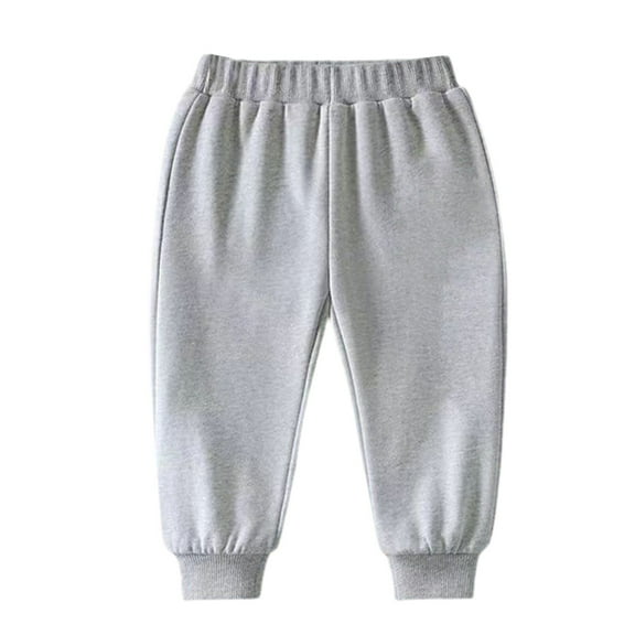 shoper Boys Girls Sweatpants with Pocket Graphic Print Athletic Elastic Waist Joggers Pants Unisex Toddler to Big Kid 3-12 Years Fall Winter Clothes Light Gray