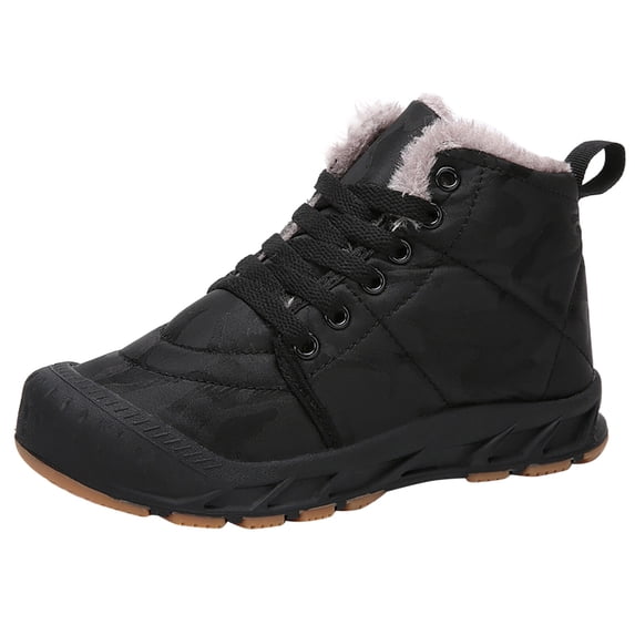 shoper Boys High Top Snow Boots Outdoor Warm Kids Shoes Trendy Fashionable Sports Footwear For Children Size 7-8 Year