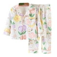 thumbnail image 1 of shoper Boys Pajamas Size 14-16 Button Down Pjs Casual Crewneck Top with Pants Home Set 2 Piece Fall Loungewear Nightwear Outfits Pink 160, 1 of 4