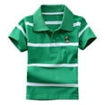 thumbnail image 1 of shoper Boys Polo Shirts Size 7 Short Sleeve Striped Collared Everyday Preppy Tops T-Shirts Infant To Big Kid Green 6, 1 of 2