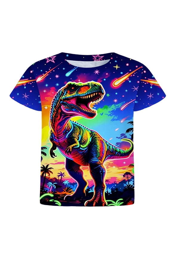 Boys Shirts Size 10-12 Crew Neck Short Sleeve Cute Summer Tops Little Boys Clothes