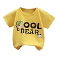 thumbnail image 1 of shoper Boys Shirts Size 6 Crew Neck Letter Print Short Sleeve Fashion Casual Pullover Tops School Clothes for Boys Yellow 100, 1 of 4