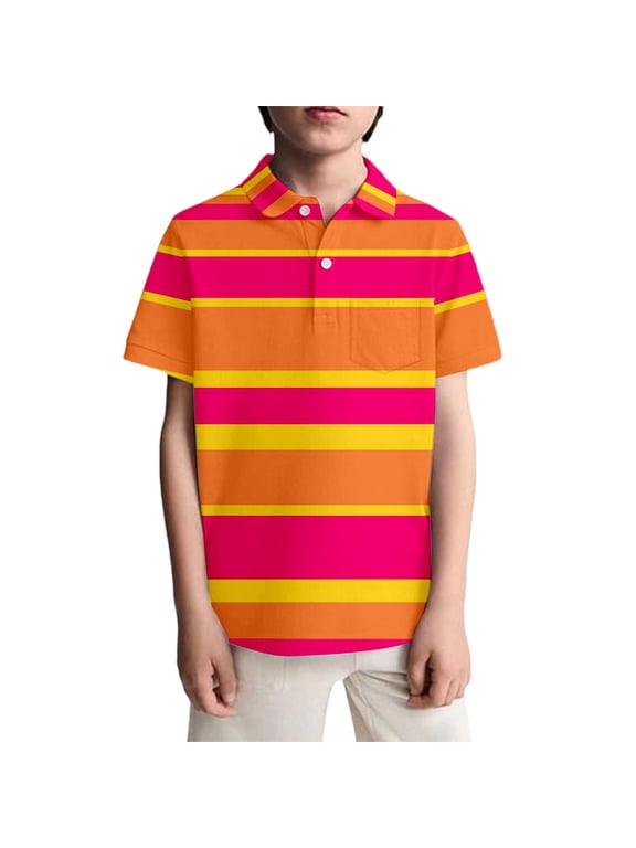 Boys Shirts Size 6 Crew Neck Short-Sleeve T-Shirt Casual Daily Preppy Clothes Shirts for Kids