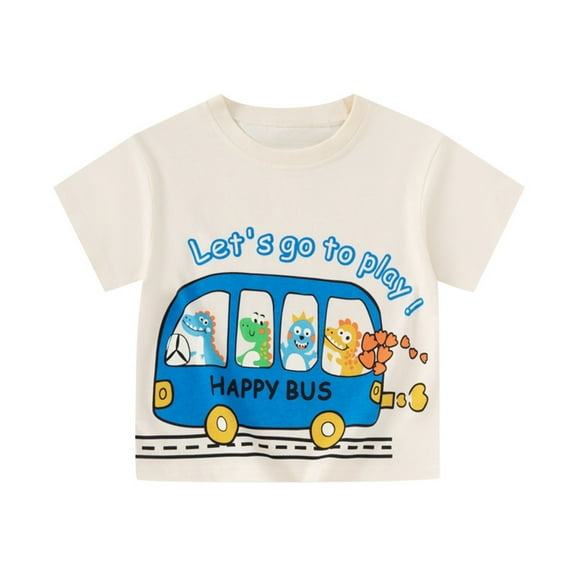 shoper Boys Shirts Size 8 Back to School Shirts Cartoon Print Short Sleeve T-Shirts Loose Holidays Tops Toddler Clothes for Boys Blue 140