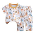 thumbnail image 1 of shoper Boys Summer Outfits Size 16 Round Neck Dinosaur Print Short Sleeve T-Shirts and Pants Soft Party Outfits 2pcs Clothing Set Orange 130, 1 of 7