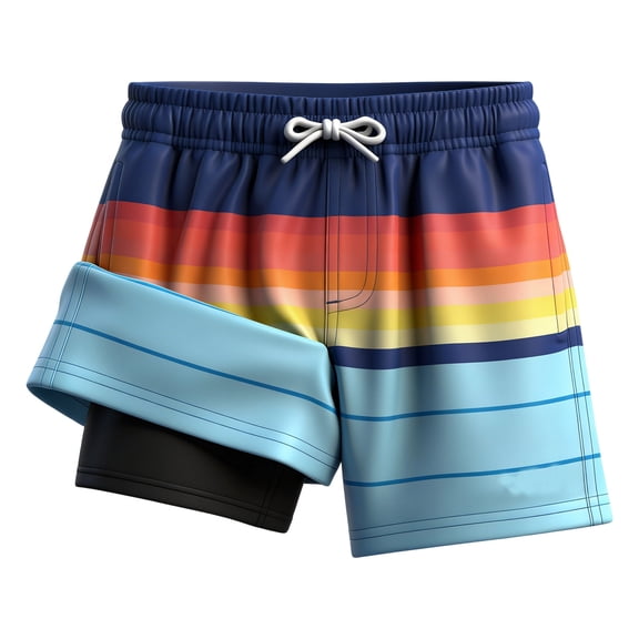 shoper Boys Swim Trunks with Compression Liner, Toddler Swimsuit Kids Swim Shorts Bathing Suits Boxer Brief Swimming Trunks Beach Swim Pool Wear for Summer