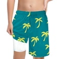 thumbnail image 1 of shoper Boys Swim Trunks Set with Compression Liner Summer Print Quick Dry Shorts Swimming Short Beach Pants Boy Swim Trunks Green 14T, 1 of 6