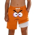 thumbnail image 1 of shoper Boys Swim Trunks Size 6 with Compression Liner Elastic Waist Drawstring Beach Board Shorts Boys Casual Soft Cartoon Dinosaur Boys' Swimwear Size 18 Orange 10-12 Years, 1 of 4