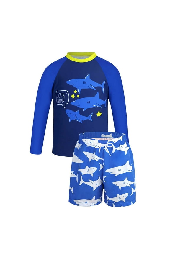 Boys' Swimsuit and Swim Trunks Set Breathable Swimwear Set Boys 2 Piece Swimsuit Water Park Teen Boy Bathing Suit