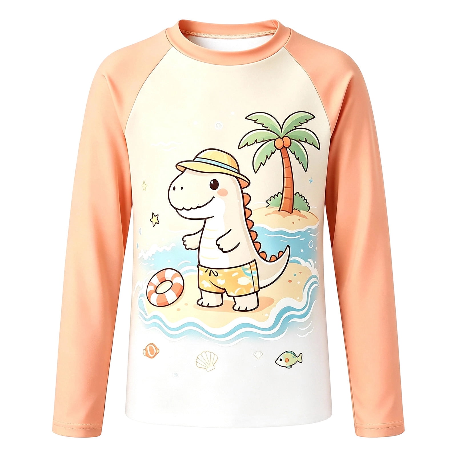 shoper Boys UPF 50 Rash Guard Swim Shirt, Kids Youth Long Sleeve Sun ...