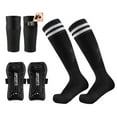 thumbnail image 1 of shoper Breathable Soccer Shin Guards Socks Set with Straps - 3-Piece Combo for Kids, Ideal for Outdoor Sports and Training Black One Size, 1 of 4