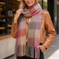 thumbnail image 1 of shoper Winter Scarfs for Women Cold Weather Warm Knit Thick Plaid Scarf Long Large Oversized Checked Scarves, 1 of 5