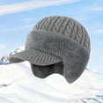thumbnail image 1 of shoper Cold Trapper Hat,Trapper Blocking Knitted Hats with Ear Flaps and Wool Brim, Warm Lined Knit Hat Stocking Caps for for The Cold Weather, 1 of 6
