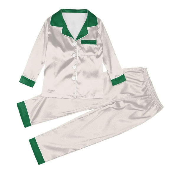 shoper Family Christmas Pajamas Matching Sets Satin Long Sleeve Button Down Holiday Pjs Casual Loungewear Soft Xmas Silk Pjs Two Piece Sets