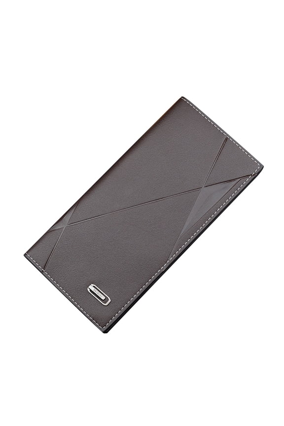 Fashion Stripe Long Wallet Artificial Leather Solid Color Men Business Open Purse Multiple Card Slots Clutch Bag A