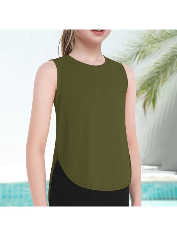 Girl Undershirts 5t Sleeveless Funny Tees Children's Fashion Camisole Tops Teenage Girl Clothes Trendy