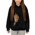 thumbnail image 1 of shoper Girl's Hoodie with Cat Pocket, Funny Hoodies Pouch Hoodie for Kid Kangaroo Pocket Dog Pouch Sweatshirts Breathable Pet Carry Bag Pullover Animal Holder Long Sleeve Tops Black, 1 of 6