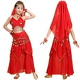 thumbnail image 1 of shoper Girls Belly Dance Set Sparkly Kids Dancewear for Stage Performances and Recitals (Sizes 2 to 16 Years) Red L, 1 of 5
