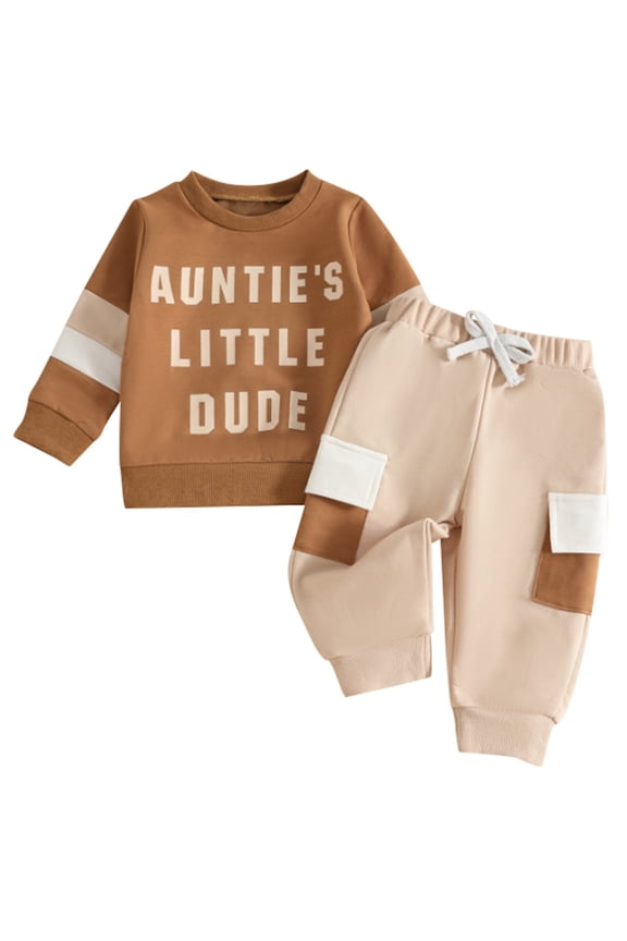 Girls Casual Two Piece Set Colorful Letter Patchwork Long Sleeve Outfit for Toddlers and Kids, Toddler Girl Sets