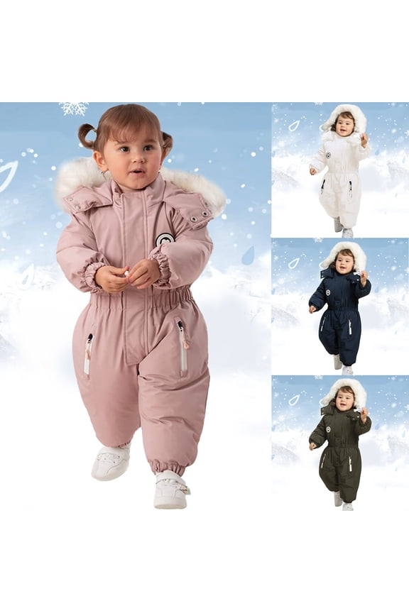 Girls Clothes Winter Coat and Snow Pants Set Windproof Snowboard Outdoor Toddler Winter Outfits for Girls Pink 90