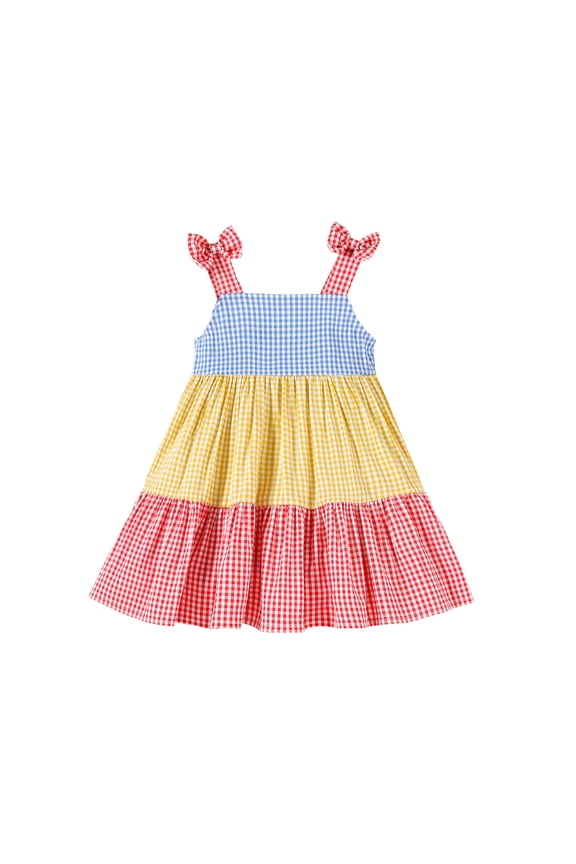 Girls Dress, Toddler Girls Patchwork Plaid Party Dress Sleeveless Dance for