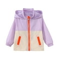 thumbnail image 1 of shoper Girls Fall Jacket Zip up Hoodies Lightweight Long Sleeve Hooded Jackets Patchwork Coat Outwear, 1 of 4