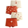 thumbnail image 1 of shoper Girls Organic Cotton Underwear 4-Pack Cute Print & Breathable Girls Briefs Size 3-14 Years Red 150, 1 of 3