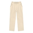 thumbnail image 1 of shoper Girls Oversized Wide Leg Sweatpants Kids Baggy Sweat Pants for Girls Drawstring Waist Straight Leg Joggers with Pockets Beige, 1 of 5