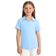 thumbnail image 1 of shoper Girls Polo Shirts Golf Tennis School Uniform Short Sleeve T Shirts V-Neck Collared Workout Tops for 3-14 Years (Sky Blue), 1 of 8