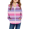 thumbnail image 1 of shoper Girls Rainbow Zip Up Hoodie Cute Casual Fall Winter Girls Zipper Hooded Jacket with Pockets, Cute Trendy Outfits for School, Play, and Daily Wear 3-14 Years, 1 of 5