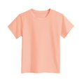 thumbnail image 1 of shoper Girls Shirt Solid Color Baggy Soft Cotton Short Sleeve Round Neck Tees Pullover Back To School Shirt T-Shirts Toddler To Big Kid Rose Gold 140, 1 of 4