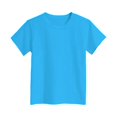thumbnail image 1 of shoper Girls Shirt Solid Color Baggy Soft Cotton Short Sleeve Round Neck Tees Pullover Back To School Shirt T-Shirts Toddler To Big Kid Sky Blue 100, 1 of 4