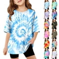 thumbnail image 1 of shoper Girls Shirts Size 14 16 T Shirts OverSized Short Sleeve Kids Summer Tops Soft Casual Crewneck Basic Tees Preppy Shirt Sky Blue 150, 1 of 6