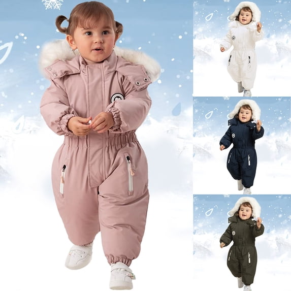 shoper Girls Snowsuit Size 6 Winter Coat and Snow Pants Set Warm Overalls Ski Suits Ski Outfit Navy 120